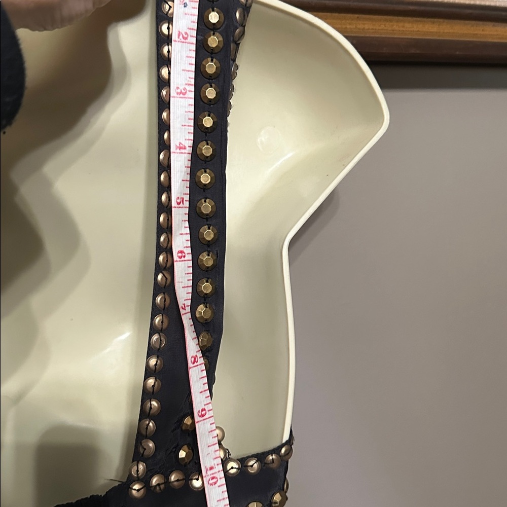 Anthropologie Muche Muchette Elegant Black Sleeveless Dress beaded straps size S - Picture 6 of 9